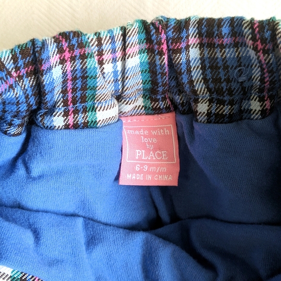 children's place blue plaid tiered skort with diaper cover 6-9 months baby girl - Picture 4 of 6